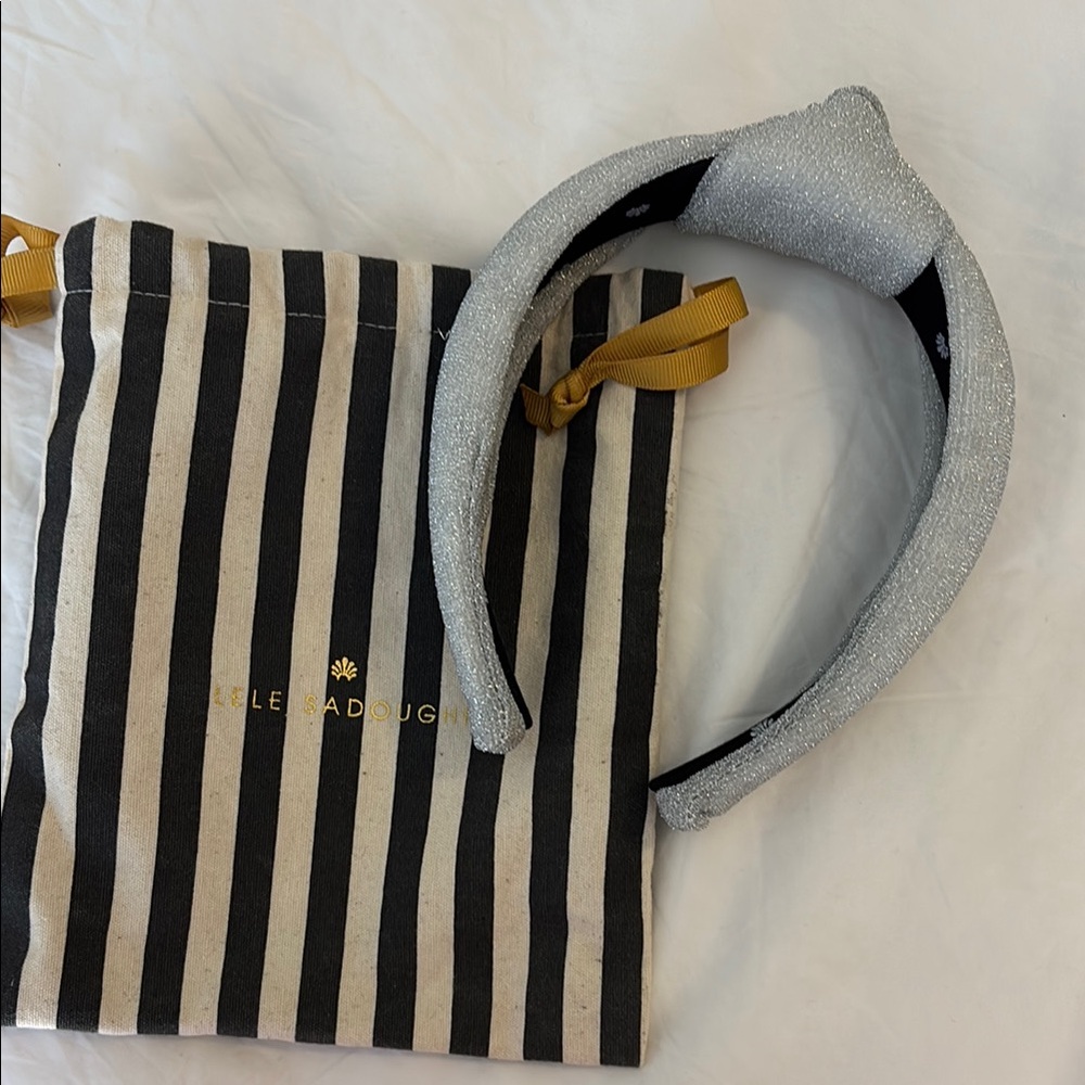Lele Sadoughi Silver padded Headband